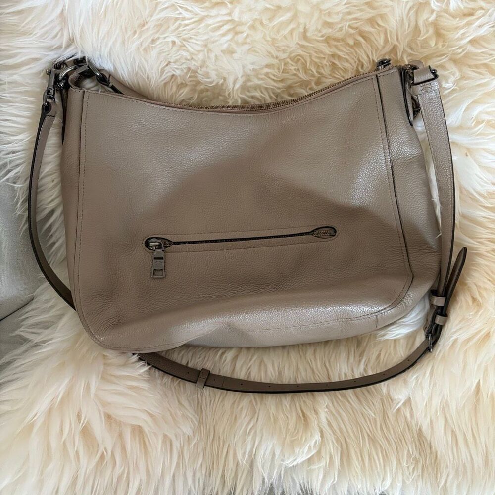 Coach 58036 Chelsea 32 Hobo Leather Shoulder Bag Taupe Classic - Picture 2 of 11